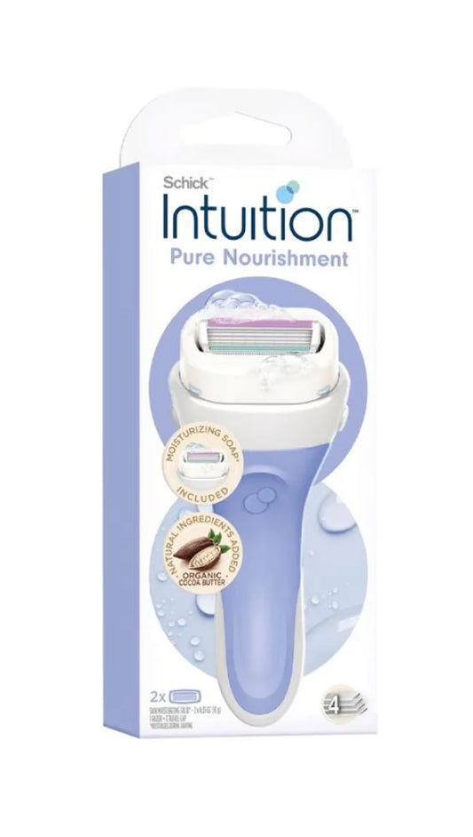 شفرة حلاقة نسائية بزبدة الكاكاو - إزالة شعر ناعمة وآمنة بدون تهيج - قطعتان