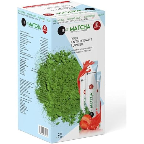 شاي ماتشا ديتوكس بنكهة الفراولة – ماتشا ياباني فاخر