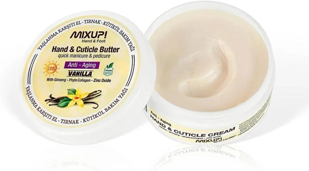 كريم زبدة الفانيليا لليدين والجسم - مضاد للشيخوخة | 56 غرام - مزيج